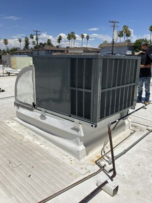 Rooftop package unit installation